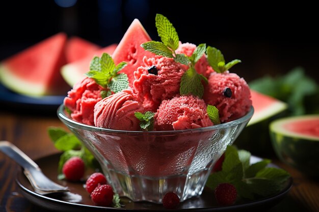 Photo watermelon dream delicious fresh watermelon ice cream