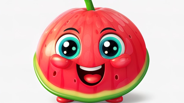 Watermelon emoji fruit character generated by AI