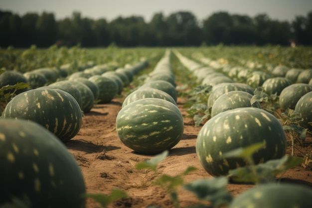 Watermelon field Generate Ai