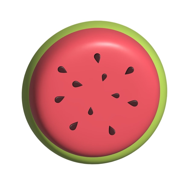 Foto rendering 3d di frutta di anguria per il rendering del modello 3d di cibo sano