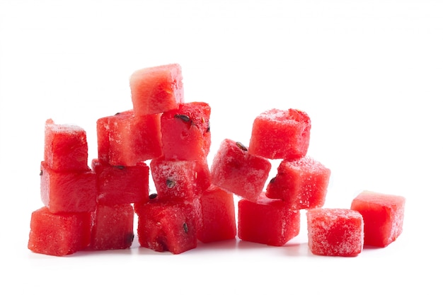 Photo watermelon fruit cube slice