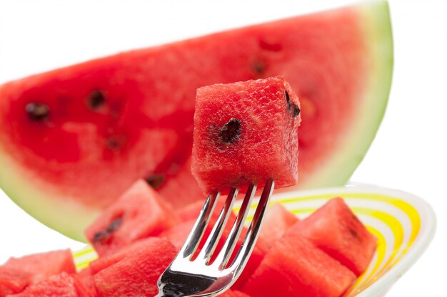 Watermelon fruit cube slice