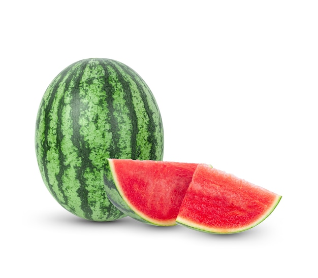 Watermelon fruit on white background