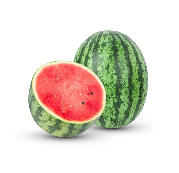 Watermelon fruit on white surface