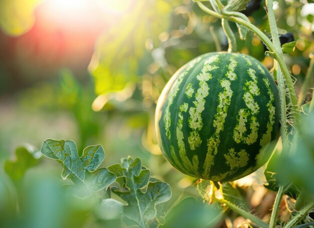 写真 水瓜は花園の木の上で成長します 永遠の太陽のフレイアでaiが生成します