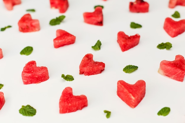 Watermelon heart isolated