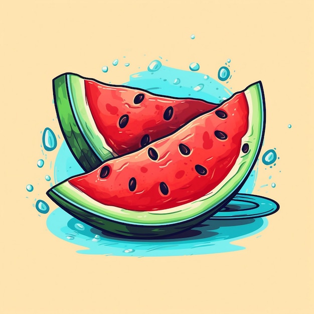 Watermelon illustration art watermelon slice vector illustration watermelon vector