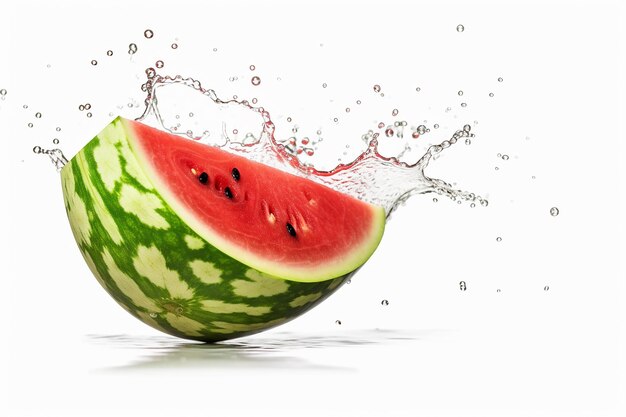 a watermelon is being splashed with water
