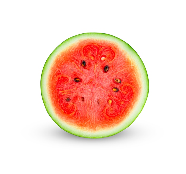 Photo watermelon isolated on white wall.