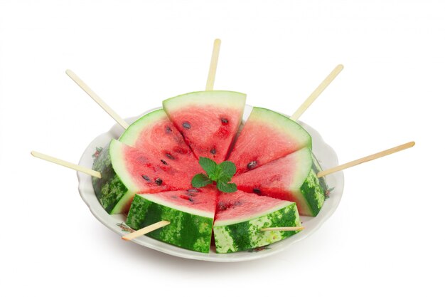 Watermelon isolated on the white 