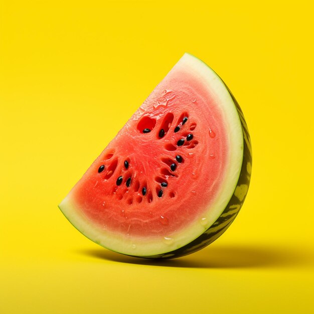 Watermelon isolated on yellow background