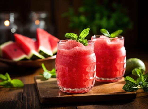 Watermelon juice in glass