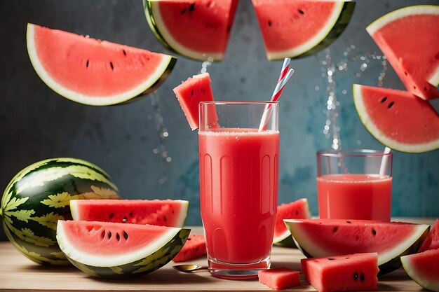 Watermelon Juice and Slices