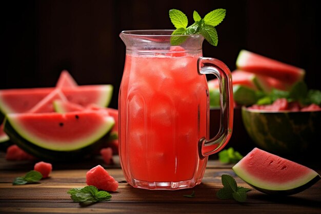 Watermelon Juice Watermelon Juice in Clear Glass Pitcher Watermelon Juic picture photography
