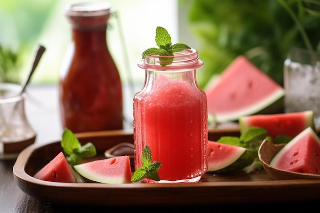 Watermelon juice on white background Watermelon Juic image photography