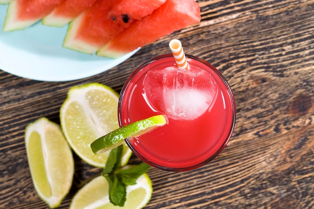 Watermelon juice with ice