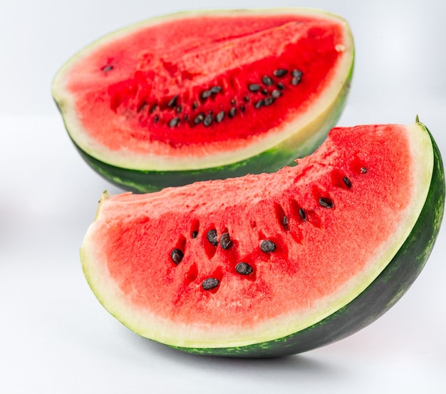 watermelon melon isolated healthy freshness red food slice green juicy sweet white ripe