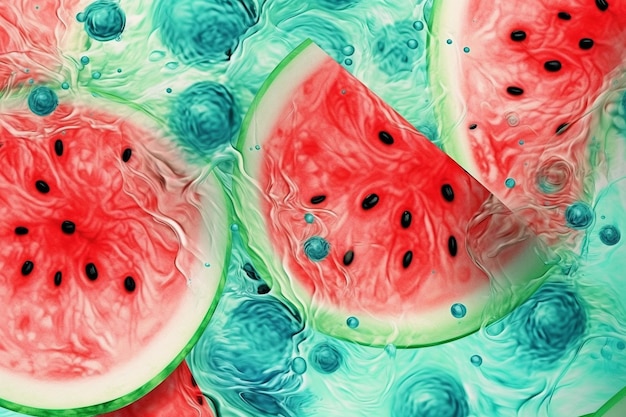 Watermelon mint abstract pattern