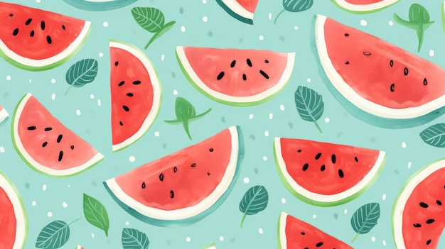 Watermelon patroon achtergrond AI gegenereerd beeld