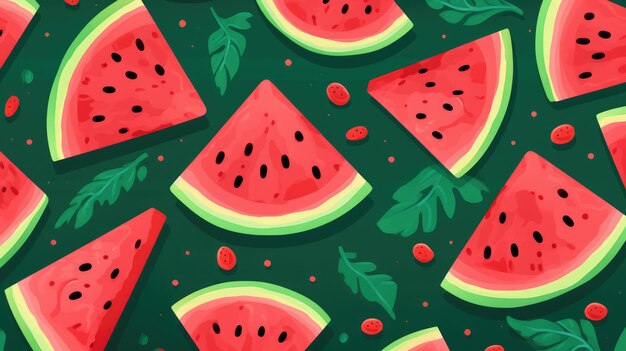 Photo watermelon pattern background ai generated image