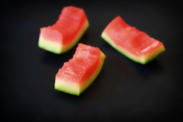 Watermelon peels on a plate