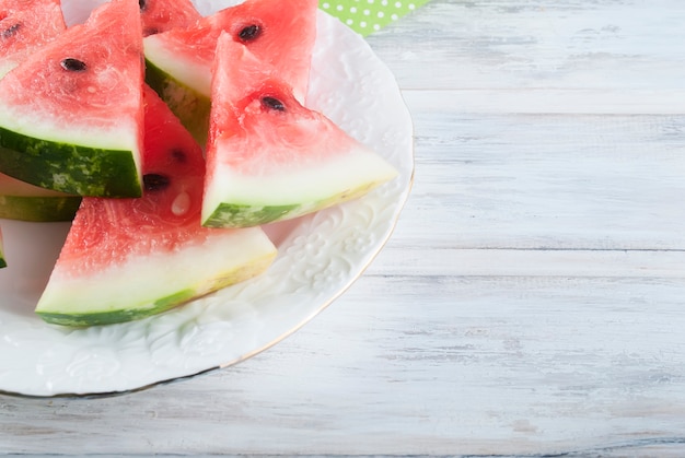 Watermelon pieces in bowl