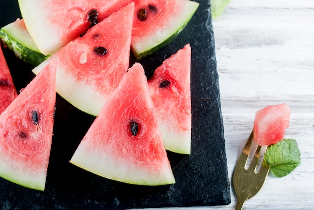 Watermelon pieces in bowl