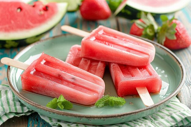Foto watermelon popsicle recept voor kinderen watermelon beeldfotografie