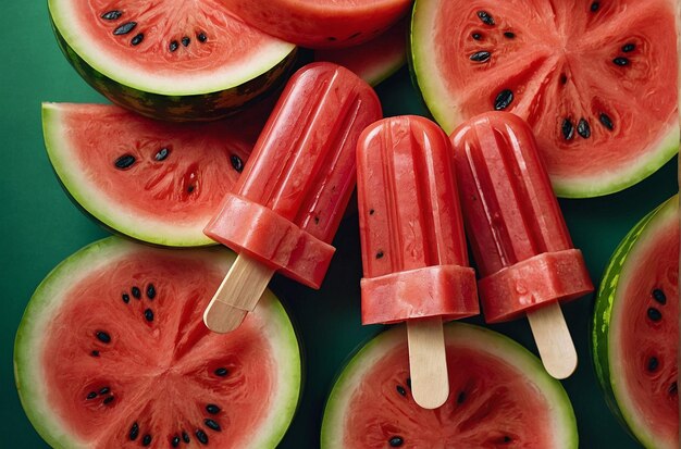 Foto watermelon popsicles op ummer rugg