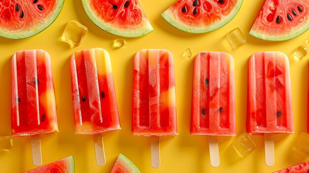 Watermelon popsicles patroon achtergrond