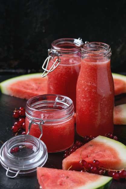 Watermelon and red currant smoothie