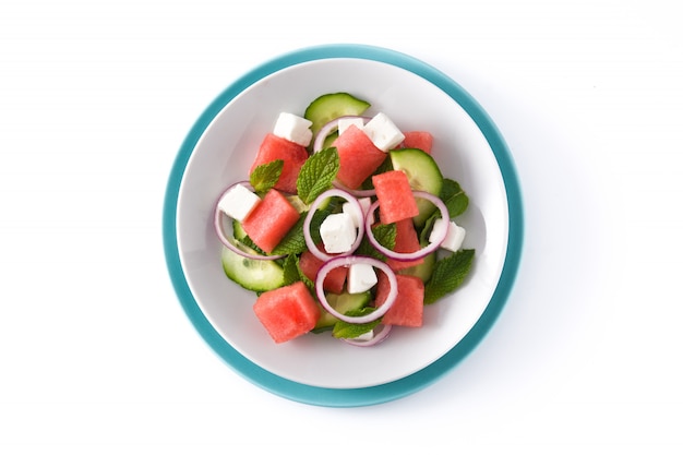 Watermelon salad with feta cheese