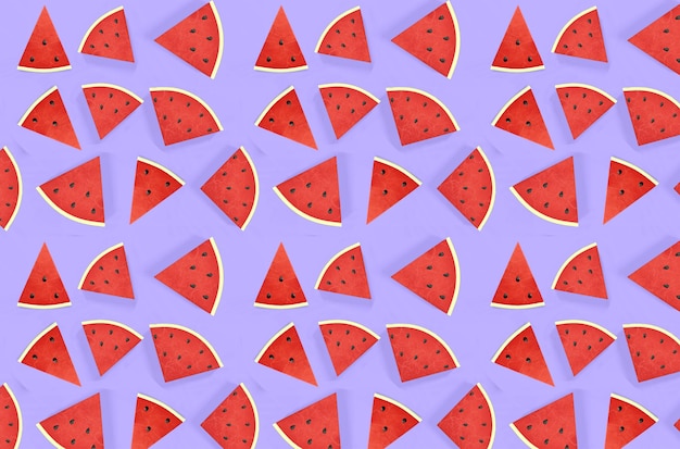 Watermelon seamless pattern Fruit and berry seamless watermelon background Juicy cute pattern