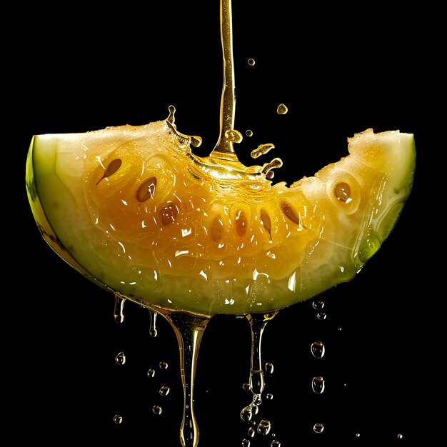 Photo watermelon seed oil cascade with oil foam oil is light yello texture effect for decor banner post