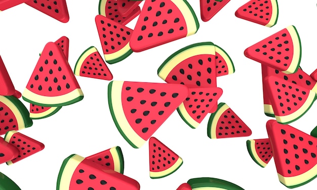 Watermelon slice background 3D Rendering