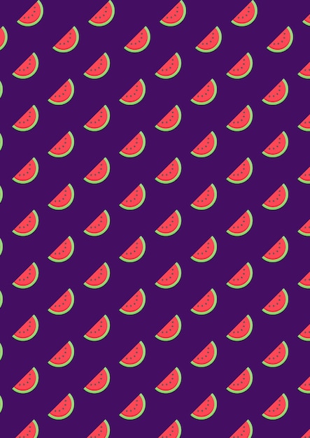 Watermelon Slice on a Dark Violet background