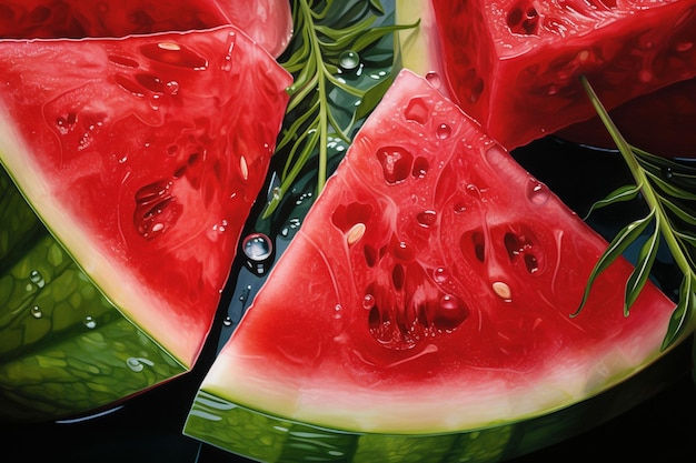 Foto watermelon slice-illustratie gemaakt met generative ai