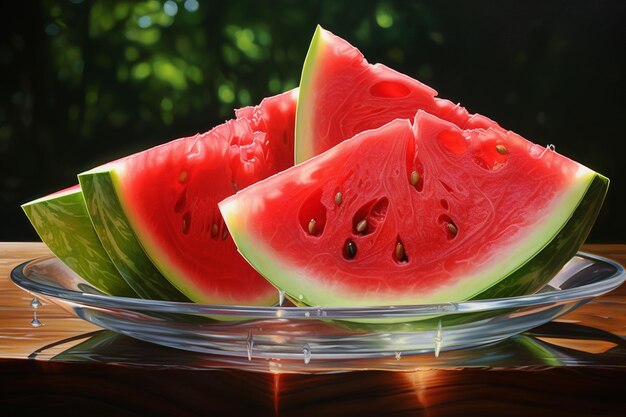 Watermelon Slice Illustration created with Generative AI