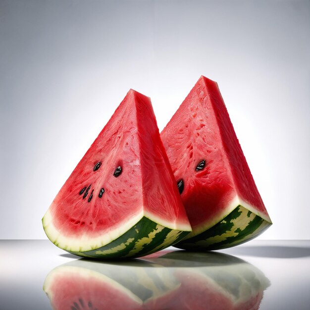 Watermelon slice on a simple background