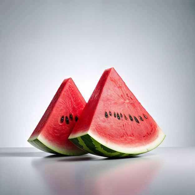 Watermelon slice on a simple background