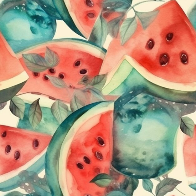 Photo watermelon slices on a white background