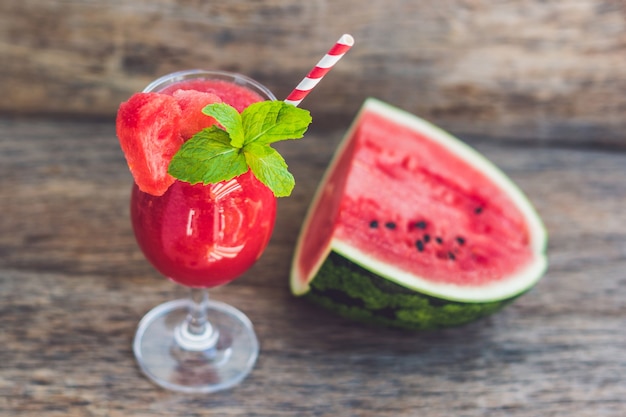 Watermelon smoothie with mint