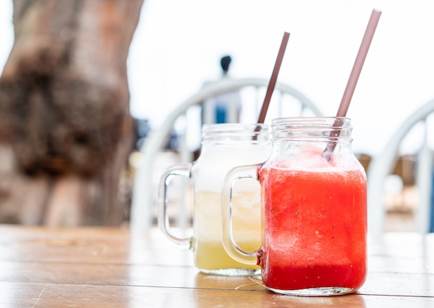 Watermelon smoothies jar