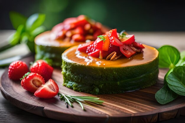 a watermelon that is on a cutting board