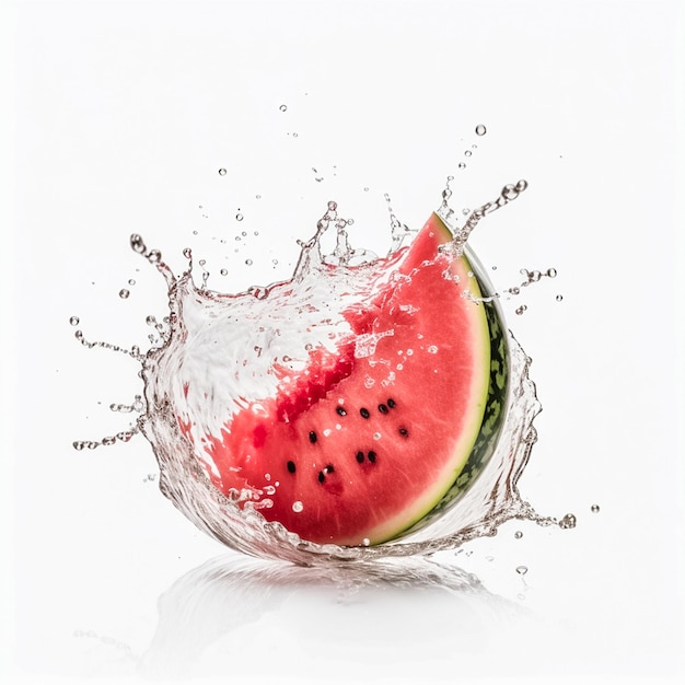 Watermelon water splash photography generative ai