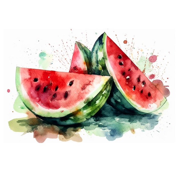 Watermelon watercolor illustation