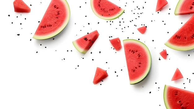 Photo watermelon on a white background ai