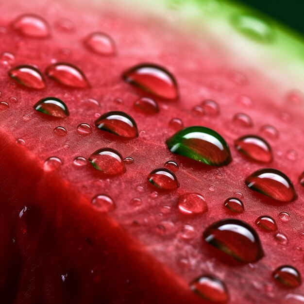 Watermelon with the dew drops on it