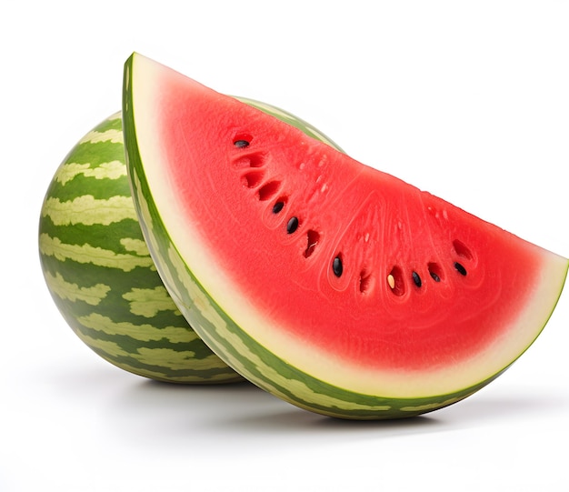 a watermelon with a slice cut out of it