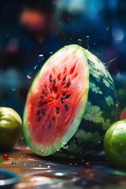 하단에 watermelon이라는 단어가 있는 수박
